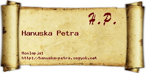 Hanuska Petra névjegykártya